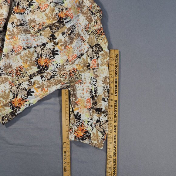 CJ Banks Shirt Womens X Plus 14W Patchwork Hawaiian Coastal Beach Loose Linen - Picture 6 of 11